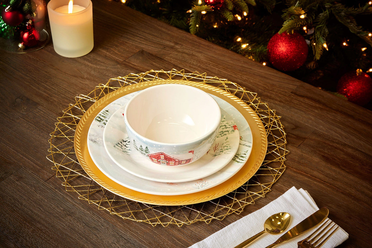 Pier 1 Home for Christmas Set of 4 Cereal Bowls