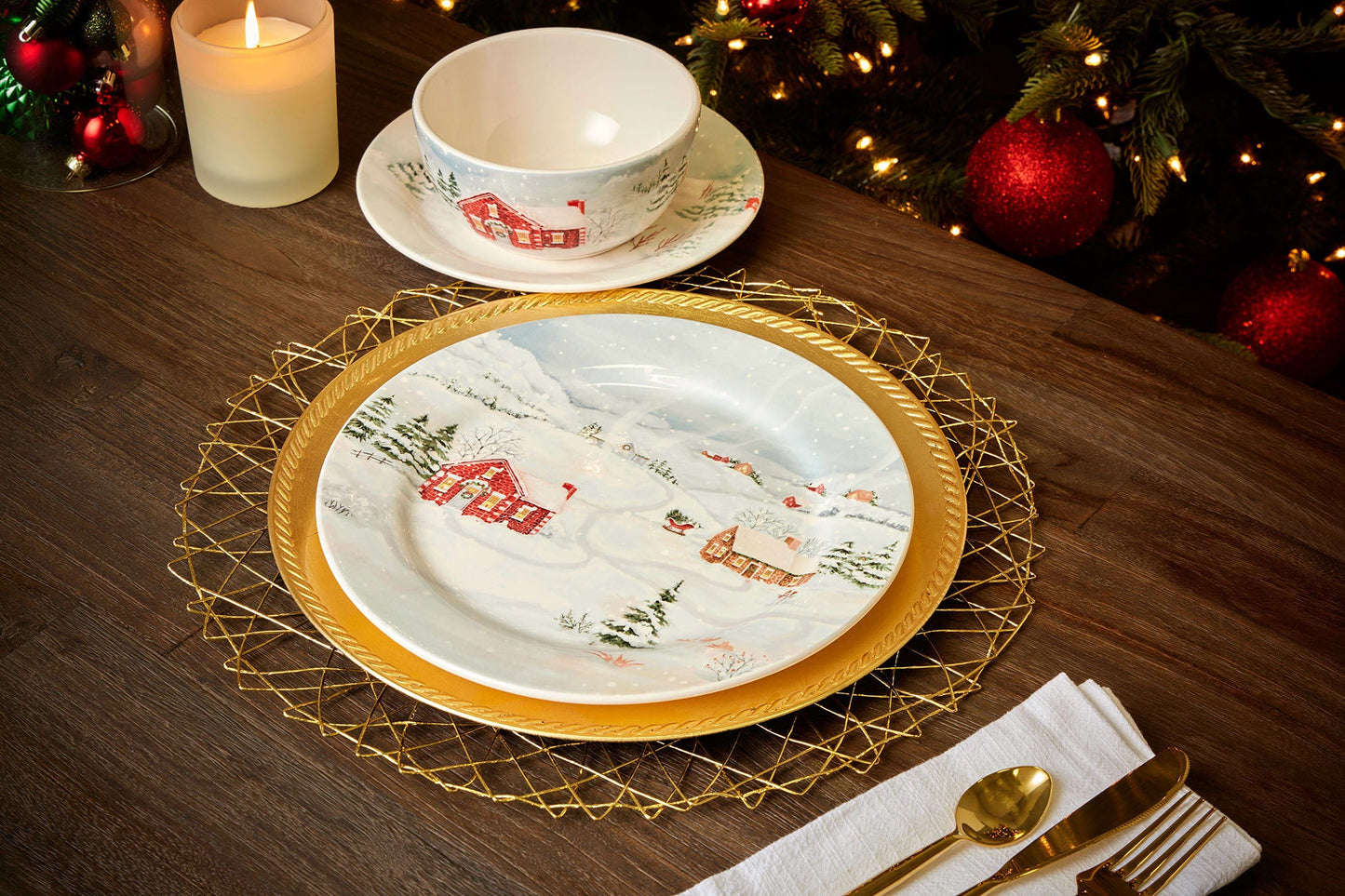 Pier 1 Home for Christmas Set of 4 Cereal Bowls