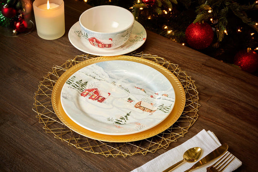 Pier 1 Home for Christmas Set of 4 Dinner Plates