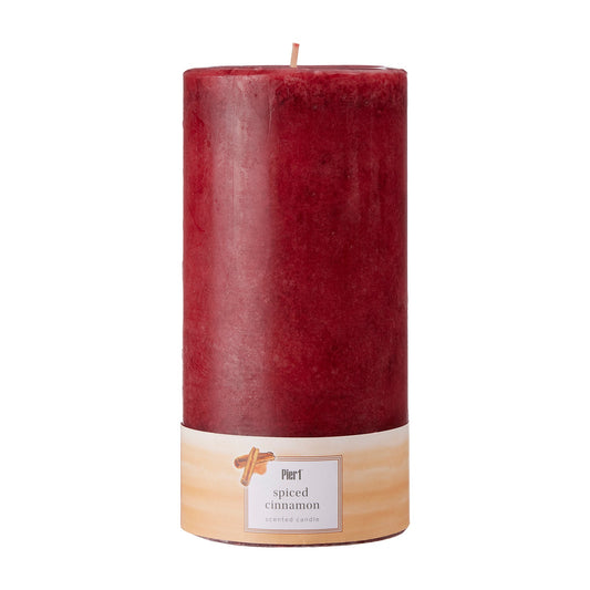 Pier 1 Spiced Cinnamon Mottled 3x6 Pillar Candle