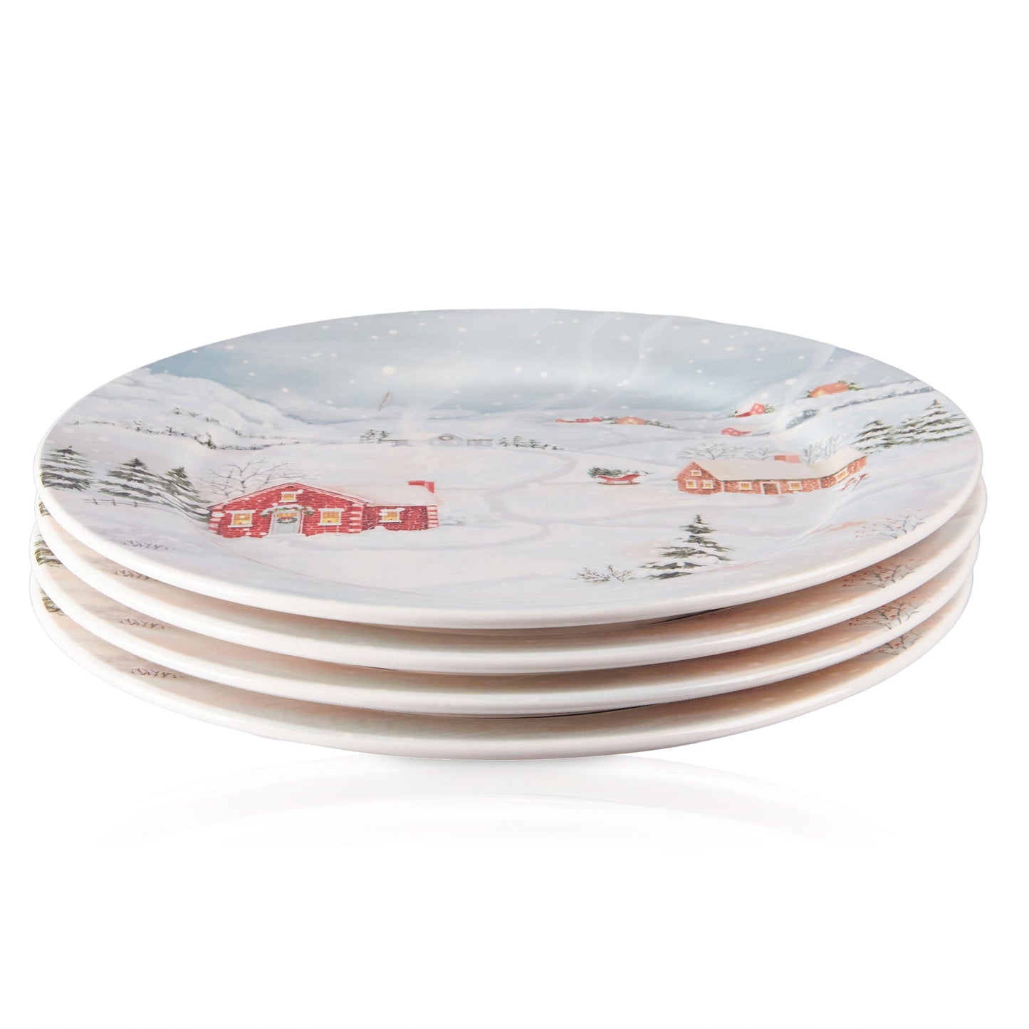 Pier 1 Home for Christmas Set of 4 Dinner Plates