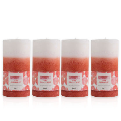 Pier 1 Pink Champagne 3x6 Layered Set of 4 Pillar Candles