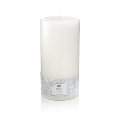 Pier 1 Snow Day 3x6 Mottled Pillar Candle