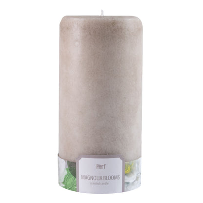 Pier 1 Magnolia Blooms 3X6 Mottled Pillar Candle